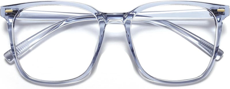 MACJERO Oversized Square Blue Light Blocking Glasses for Women Men, Anti-Fatigue Computer Monitor Gaming Glasses Reduce Eye Strain(transparent Grey) - Image 4